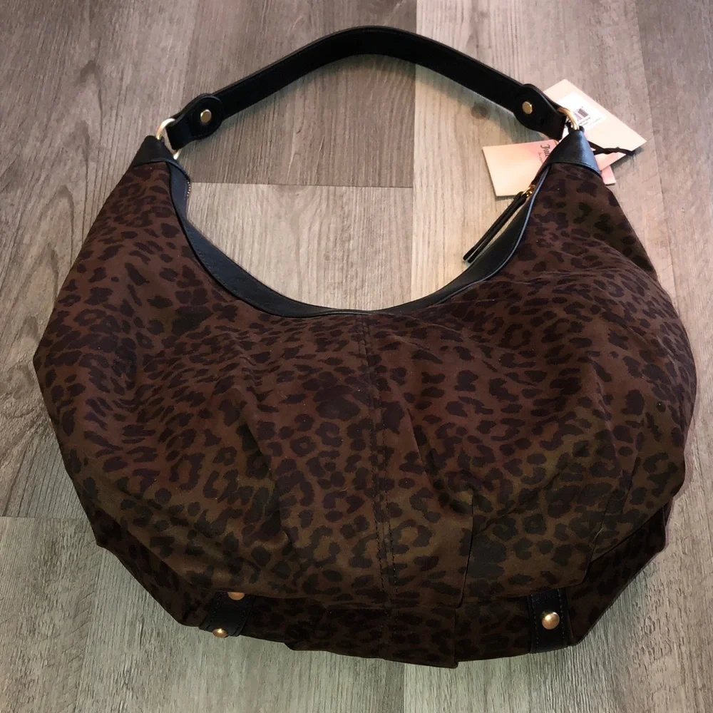 Juicy Couture Chocolate Velvet Leopard Print Retro Glam Hobo COHO Bag NWT